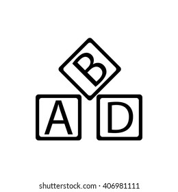 ABD blocks / ABD cubes child education line art icon