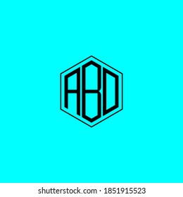 ABD letter icon design on BLUE background. Creative letter ABD/A B D logo design. ABD initials Logo design
