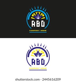 ABD letter logo vector design on black and white color background ABD letter logo icon design
