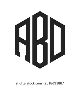 ABD Logo Design. Initial Letter ABD Monogram Logo using Hexagon shape