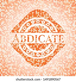 Abdicate abstract emblem, orange mosaic background