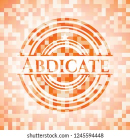 Abdicate abstract orange mosaic emblem