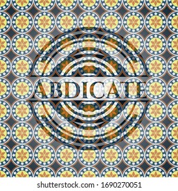 Abdicate arabesque badge. arabic decoration.