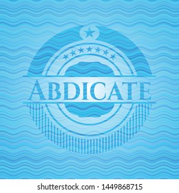 Abdicate water emblem. Vector Illustration. Detailed.