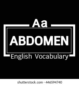 ABDOMEN english word vocabulary illustration design