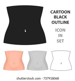 Abdomen icon in cartoon style isolated on white background. Part of body symbol stock vector illustration.