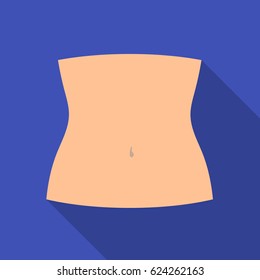 Abdomen icon in flat style isolated on white background. Part of body symbol stock vector illustration.