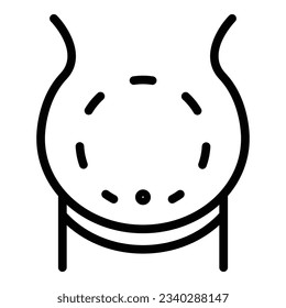 Abdomen liposuction icon outline vector. Body surgery. Skin cosmetic