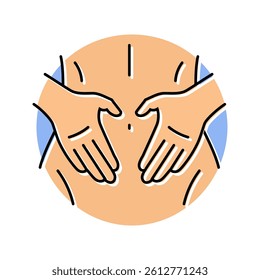 abdomen massage therapy color icon vector. abdomen massage therapy sign. isolated symbol illustration