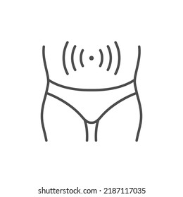 Abdominal Ache Line Outline Icon