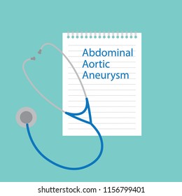 Abdominal Aortic Aneurysm written in a notebook- vector illustration