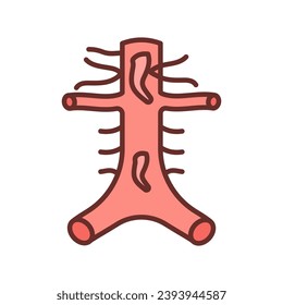Icono de arterias abdominales en vector. Logotipo