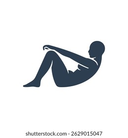 Abdominal Crunch Exercise Icon Isolated On White Background