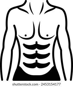 Abdominal etching concept, six-pack abs surgery vector icon design, Cosmetology or Cosmetologist Symbol, esthetician or beautician Sign, Beauty treatment stock illustration