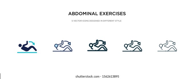 abdominal exercises icon in different style vector illustration. two colored and black abdominal exercises vector icons designed in filled, outline, line and stroke style can be used for web,