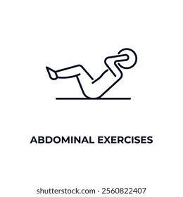 abdominal exercises outline icon. Linear vector from gym concept. Thin line abdominal exercises icon isolated on white background