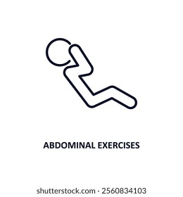 abdominal exercises outline icon.  Thin line icon from gym and fitness collection. Editable vector isolated on white background
