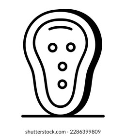 Abdominal guard hand drawn icon 