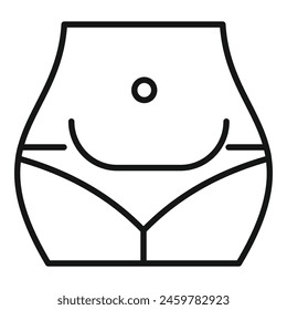 Abdominal liposuction icon outline vector. Obese problem. Female clinic procedure