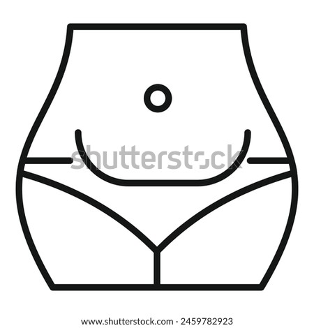 Abdominal liposuction icon outline vector. Obese problem. Female clinic procedure