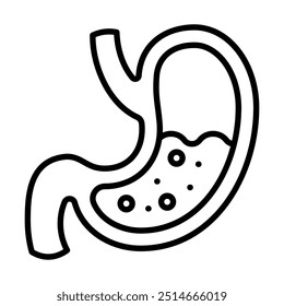 Abdominal Organs Symbol Linie Vektorgrafik