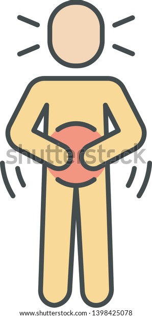 Abdominal Pain Color Icon Stomach Ache Stock Vector (Royalty Free ...