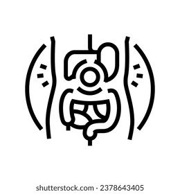 abdominal pain gastroenterologist line icon vector. abdominal pain gastroenterologist sign. isolated contour symbol black illustration