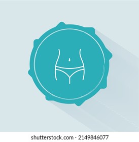 Abdominal Pain Icon Isolated White Background