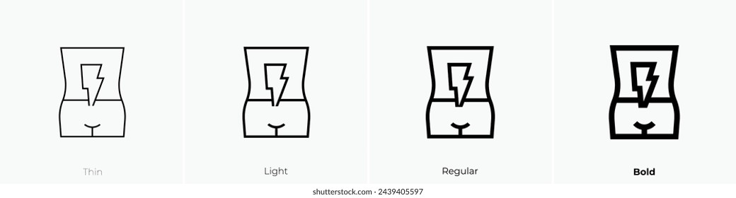 abdominal pain icon. Thin, Light Regular And Bold style design isolated on white background