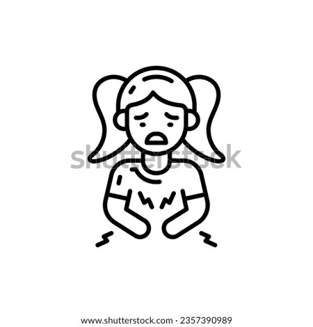 Abdominal Pain icon in vector. Illustration