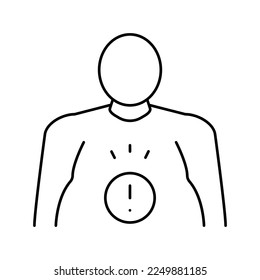 abdominal pain mesothelioma line icon vector. abdominal pain mesothelioma sign. isolated contour symbol black illustration