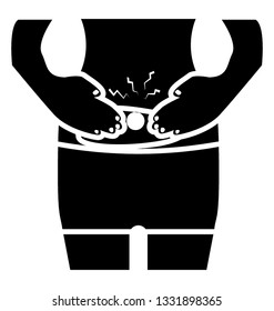 Abdominal pain solid icon design 