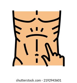 vector de icono de color de reflejos abdominales. signo de reflejos abdominales. ilustración de símbolo aislado