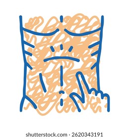 reflexos abdominais ícone doodle esboço vetor. reflexos abdominais sinal. símbolo isolado ilustração