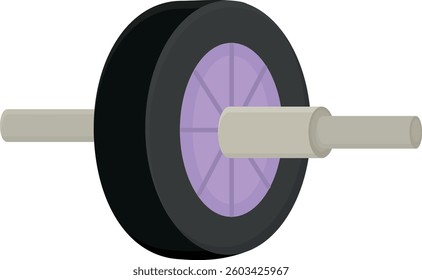 Abdominal roller isolated on white background. Illustration with Ab wheel equipment for exercise