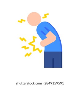 Abdominal Tenderness Icon Flat Vector Illustration