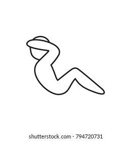 abdoninal workout icon illustration isolated vector sign symbol