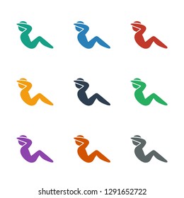 abdoninal workout icon white background. Editable filled abdoninal workout icon from health. Trendy abdoninal workout icon for web and mobile.