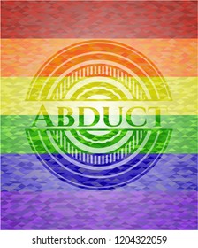 Abduct on mosaic background with the colors of the LGBT flag