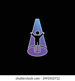Abducted Man blue gradient vector icon