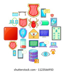 Abduction of data icons set. Cartoon set of 25 abduction of data vector icons for web isolated on white background
