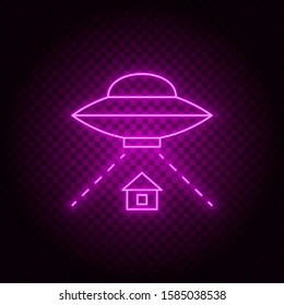 Abduction, home, alien, vector, neon icon illustration isolated sign symbol- Neon vector icon