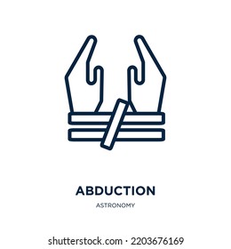 abduction icon from astronomy collection. Thin linear abduction, alien, universe outline icon isolated on white background. Line vector abduction sign, symbol for web and mobile