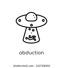 abduction icon. Trendy modern flat linear vector abduction icon on white background from thin line Astronomy collection, outline vector illustration