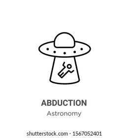 Abduction outline vector icon. Thin line black abduction icon, flat vector simple element illustration from editable astronomy concept isolated on white background