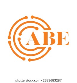Diseño de letras ABE.Diseño del logotipo de tecnología de letras ABE sobre fondo blanco.Diseño del logotipo de Monograma ABE para emprendedores y empresas. 
