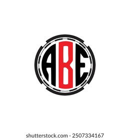 ABE logo. A B E design. White ABE letter. ABE, A B E letter logo design. Initial letter ABE linked circle uppercase monogram logo.