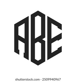 Design do logotipo ABE. Letra inicial ABE Monograma Logo usando forma de hexágono