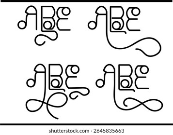 ABE Monogram Logo Creator | Personalized A, B and E Lettering and Calligraphy