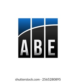 ABE three bars business logo template black blue	